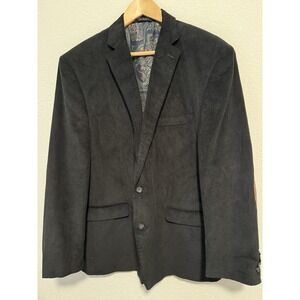 Lauren Ralph Lauren Mens Black 46R Corduroy Blazer Jacket 2-Button Single Vent